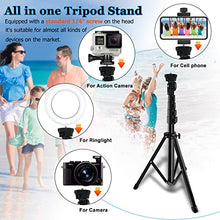 Load image into Gallery viewer, Selfie Stick Tripod, 64 inch Extendable Tripod Stand Phone Tripod Camera Tripod Wireless Remote Shutter Compatible with iPhone 13 12 11 pro Xs Max Xr,Android/Cameras