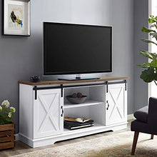 Load image into Gallery viewer, Walker Edison WE Furniture TV Stand 58" White/Rustic Oak, White/Reclaimed Barnwood