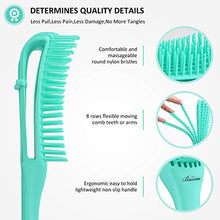 Load image into Gallery viewer, 2 Pieces Detangler Brush Comb for Black Natural Curly Hair,Detangling Hair Brush for Afro Textured 3/4abc Kinky Wavy Long Thick Hair,Faster Easier Detangle Wet or Dry Hair Painless(Green)
