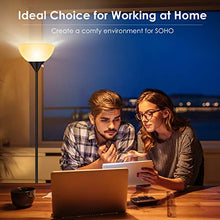 Load image into Gallery viewer, Floor Lamp - Standing Lamp, 9W LED Floor Lamp, Energy Saving & 50,000hrs Long Lifespan, 3000K Warm White, Eye-Caring, Torchiere Floor Lamps for Bedroom, Living Room, Office, Reading, Black Floor Lamps