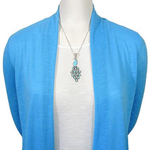 Load image into Gallery viewer, Peacock in Turquoise Pendant Necklace 925 Sterling Silver & Genuine Turquoise 20" (Turquoise)