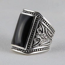 Load image into Gallery viewer, VY JEWELRY Solid 925 Sterling Silver Onyx Men Ring - Made in Thailand - Size 13.5