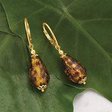 Load image into Gallery viewer, Ross-Simons Italian Leopard Murano Glass Drop Earrings in 18kt Gold Over Sterling