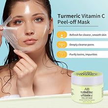 Load image into Gallery viewer, ANAIRUI Turmeric Vitamin C Facial Mask 3-in-1 Travel Mini Kit - Clay Mask, Peel Off Mask, Wash-Off Cream Mask, for Acne & Dark Spots, Oily Skin, Facial Spa Treatment 1.75 oz × 3 ea