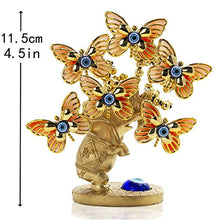 Load image into Gallery viewer, YU FENG Lucky Money and Evil EyeTree with Turkish Blue Evil Eyes and Butterfly Figurines for Home Decor