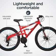 Load image into Gallery viewer, Schwinn Protocol 1.0 Dual-Suspension Mountain Bike with Aluminum Frame, 26-Inch Wheels, Red/Blue (S2756AAZ)