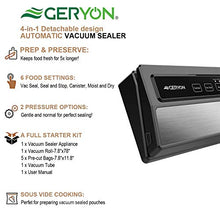 Load image into Gallery viewer, GERYON Vacuum Sealer Machine, Automatic Food Sealer for Food Savers w/Starter Kit|Led Indicator Lights|Easy to Clean|Dry & Moist Food Modes| Compact Design (Silver)
