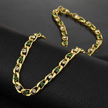 Load image into Gallery viewer, My Ritzy Cubic Zirconia Necklace Sets with Two-Tone Gemstone Sparkling | 24k Gold Plated Tennis Sets for Women | 20 in / 7.5 in | Packed in Gift-Box (Cubic Zirconia Set)
