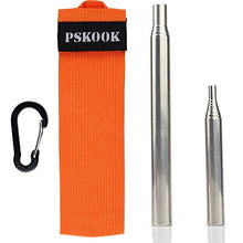 Load image into Gallery viewer, PSKOOK 2 Size Pack Pocket-Size Fire Bellows Collapsible Stainless Steel Fire Blower Pipe Builds Campfire Tool with Poly Carrying Bag (2 Size)
