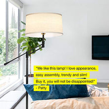 Load image into Gallery viewer, Brightech Ava Industrial Floor Lamp - Standing Lamp for Bedroom That Matches Your Farmhouse, Rustic Style - Height Adjustable,Tall Pole Lamp for Living Room Lighting - Elegant Light for Office