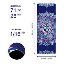 Load image into Gallery viewer, KUYOU Yoga Mat Foldable 1/16 Inch Thick Non-Slip Travel Yoga Mat Cover Pad Sweat Absorbent and Soft Lightweight Exercise Workout Mat with 96 inch Stretch Band Strap for Yoga Pilates and Fitness