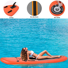 Load image into Gallery viewer, 10'×6" Stand up Paddle Board sup Inflatable Non-Slip Deck pad Ultra-Light Standing Boat sup Accessories Waterproof Bag, Backpack Leash Hand PUM Repair kit fin Youth Adult (Orange)