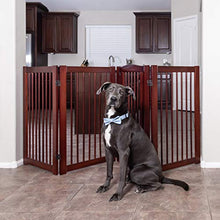Load image into Gallery viewer, Primetime Petz 33238-G8 360 Configurable Dog Gate with Door – Indoor Freestanding Walk Through Wood Pet Gate,Walnut,36"