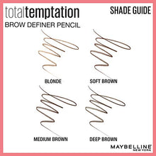 Load image into Gallery viewer, Maybelline Total Temptation Eyebrow Definer Pencil, Soft Brown, 1 Count