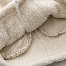 Load image into Gallery viewer, Womens Sherpa Jacket Teen Girls Winter Warm Coat Zip Up Solid Color Lapel Tops Soft Shacket Fleece Collar Plush Jacket Beige
