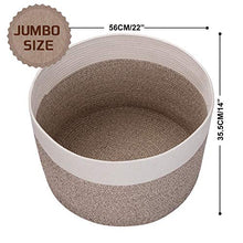 Load image into Gallery viewer, Mintwood Design Extra Large 22 x14 Inches Decorative Woven Cotton Rope Basket, Laundry Basket, Blanket Basket, Baby and Dog Toy Storage Baskets Bin, Kid Laundry Hamper, Towel Basket