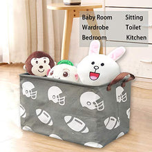 Load image into Gallery viewer, BOOHIT Rectangular Storage Basket,Nursery Hamper Canvas Fabric Toy Storage Organizer Bin,Waterproof Storage Box,Laundry Basket for Kid Rooms,Playroom,Shelves,Toy Basket,Gift Basket(Football)