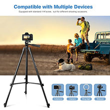 Load image into Gallery viewer, UBeesize 50” Phone Tripod Stand, Aluminum Lightweight Tripod for Camera and Phone, Cell Phone Tripod with Phone Holder and Carry Bag, Compatible with iPhone & Android