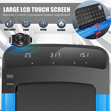 Load image into Gallery viewer, ANCHEER 2 in1 Folding Treadmill, 2.25HP Under Desk Electric Treadmill with Remote Control and Bluetooth Speaker & LCD Monitor, Installation-Free, Exercise Fitness Machine for Home/Office Use (Blue)