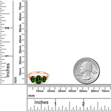 Load image into Gallery viewer, Gem Stone King 2.14 Ct Oval Green Chrome Diopside 10K Rose Gold Diamond Accent Ring (Size 9)
