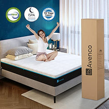 Load image into Gallery viewer, Twin Mattress, Avenco Twin Memory Foam Mattress in a Box, 10 Inch Twin Bed Mattress Gel-infused with Removable Plush Cover, Ultimate Comfort & Supportive CertiPUR-US & ISPA Certified