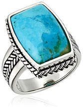 Load image into Gallery viewer, Barse "Basics" Genuine Turquoise Roped Ring, Size 7