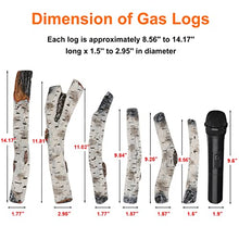Load image into Gallery viewer, Utheer Gas Fireplace Logs, White Birch Fireplace Logs 6-Piece Small Size, Ceramic Wood Gas Fireplace Logs for Gas Fireplace, Fire Pit, Gas Inserts, Ventless & Vent Free, Indoor, Outdoor