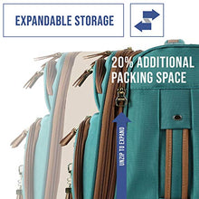 Load image into Gallery viewer, Steve Madden Designer Luggage - Checked Large 28 Inch Softside Suitcase - Expandable for Extra Packing Capacity - Lightweight Bag with Rolling Spinner Wheels (Harlo Teal Blue)