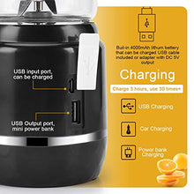 Load image into Gallery viewer, iOCSmart Portable Blender USB Rechargeable, Wireless Electric Personal Juicer Blender for Shakes and Smoothie with 2 Juicer Cup Travel Bottle, 4000mAh High Capacity Batteries (White)