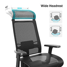 Load image into Gallery viewer, Bilkoh Mesh Office Chair Ergonomic Office Chair Computer Desk Chair, Mesh Seat and Back, Wide Headrest, Adjustable Lumbar Support and 3D Armrest (Black)