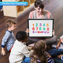 Load image into Gallery viewer, Small Dry Erase White Board, ARCOBIS 12"X16" Portable Magnetic White Board Double-Sided Desktop Foldable Whiteboard Easel for Students Classroom Home Office, Black