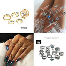 Load image into Gallery viewer, CASSIECA 99-109 Pcs Knuckle Rings for Women Vintage Bohemian Stackable Rings Set Mid Finger Rings