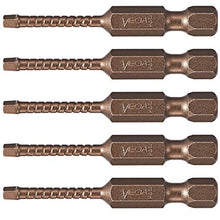 Load image into Gallery viewer, VEGA #1 Square Impact Driver Bits. Professional Grade Impactech Impact Driver #1 Robertson Square 2" Bits. (Pack of 5) P150R1A-5