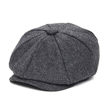 Load image into Gallery viewer, JANGOUL Boys Vintage Newsboy Cap Tweed Flat Beret Cabbie Hat for Kids Toddler Pageboy (48cm(6-24 Months), Dark Khaki)