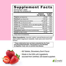 Load image into Gallery viewer, EZ Melts B-Complex with Methylcobalamin and Methylfolate, Sublingual Vitamins, Vegan, Zero Sugar, Natural Strawberry Flavor, 60 Fast Dissolve Tablets