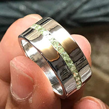 Load image into Gallery viewer, Genuine 2ct Green Peridot 925 Solid Sterling Silver Men's Ring Size 7, 8