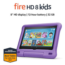 Load image into Gallery viewer, Fire HD 8 Kids tablet, 8" HD display, ages 3-7, 32 GB, includes a 1-year subscription to Amazon Kids+ content, Purple Kid-Proof Case, (2020 release)