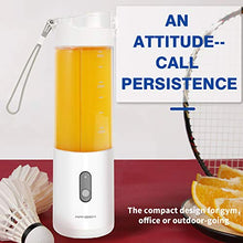 Load image into Gallery viewer, Personal Portable Blender Smoothies Blender on the go Single Serve for Travel - for Mixing Fruit Juice, Milk-Shake, Small Ice with 13 oz Travel Blender Cup, White/Pink (White Color Personal Blender)