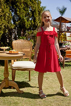 Load image into Gallery viewer, Greatchy Girl's Midi Dress Sleeveless Off Shoulder Button Up Pleated Waist Loose Casual Midi Dress Red