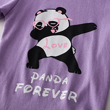 Load image into Gallery viewer, Pajamas for Girls Cute Purple Pandas Sleepwear Little & Big Kids Short Sleeve Loungewear PJ Clothes 3PCS Set Size 7