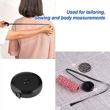 Load image into Gallery viewer, Soft Tape Measure Retractable Measuring for Body Fabric Sewing Tailor Cloth Knitting Craft Weight Loss Measurements Retractable Black Dual Sided Tape Measure Body Measuring 1 Pack