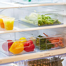 Load image into Gallery viewer, iDesign Plastic Portable Deep Storage Bin with Handles for Organizing Refrigerator, Freezer, Pantry, BPA-Free,8" x 4" x 14.5", Clear