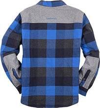 Load image into Gallery viewer, Legendary Whitetails Men's Standard Woodsman Heavyweight Quilted Shirt Jacket, Blue Graphite Plaid, Large