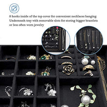 Load image into Gallery viewer, ProCase Jewelry Box Organizer for Women Girls, Two Layer Jewelry Display Storage Holder Case for Necklace Earrings Bracelets Rings Watches -Black