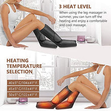Load image into Gallery viewer, Cunmiso Life Leg Air Compression Massager for Circulation and Relaxation, Foot and Calf Massage Machine with 3 Heat Modes 3 Intensities, 2 Extensions Wraps & LCD Handheld Controller for Men and Women