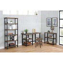 Load image into Gallery viewer, Alaterre Furniture Sonoma 70" Tall 5-Shelf Metal and Solid Wood Bookcase, Brown