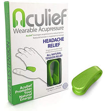 Load image into Gallery viewer, Aculief - Award Winning Natural Headache, Migraine, Tension Relief Wearable – Supporting Acupressure Relaxation, Stress Alleviation, Soothing Muscle Pain - Simple, Easy, Effective 1 Pack - (Green)