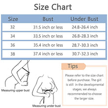 Load image into Gallery viewer, Phennie's Big Girls Cotton Training Bras Wireless Light Padded Sports Bras for Teens 8-18 Years Pink Size 32