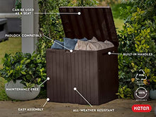 Load image into Gallery viewer, Keter City 30 Gallon Resin Deck Box for Patio Furniture, Pool Accessories, and Storage for Outdoor Toys, Brown