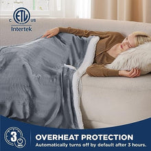 Load image into Gallery viewer, Bedsure Heated Blanket Electric Throw - Soft Flannel Electric Blanket, Heating Blanket with 4 Time Settings, 6 Heat Settings, and 3 hrs Timer Auto Shut Off (50x60 inches, Grey)
